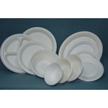 Biodegradable Paper Pulp Tableware Sugarcane Disposable Plate Bowle Clamshell